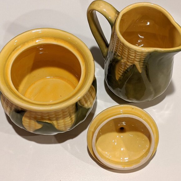 Shawnee “Corn Queen” Ceramic Sugar Bowl and Creamer Set - Picture 6 of 8